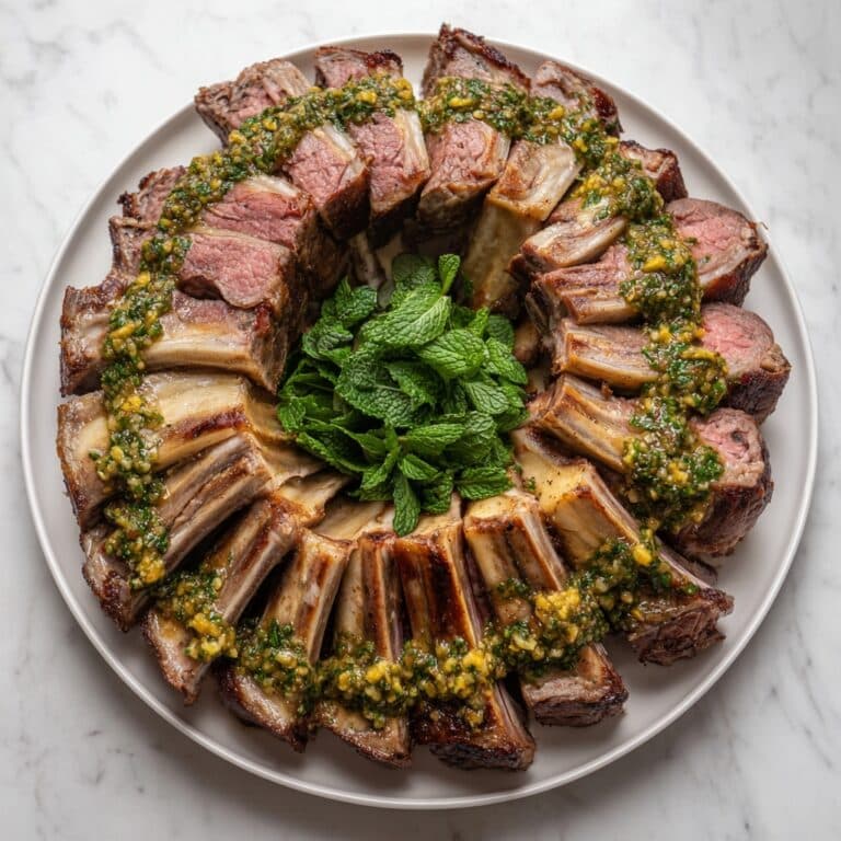Lamb Racks with Mint, Pistachio Gremolata, and Pomegranate Seeds Recipe