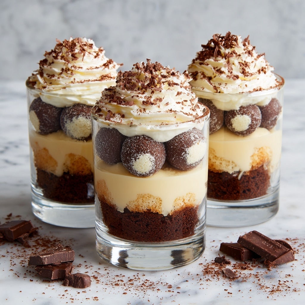 Irresistible No-Bake Tiramisu Cups with Chocolate and Ferrero Rocher Recipe - Recipe Image