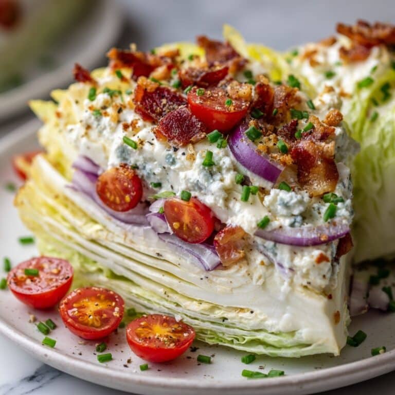 Loaded Wedge Salad with Bacon, Blue Cheese, and Cherry Tomatoes Recipe
