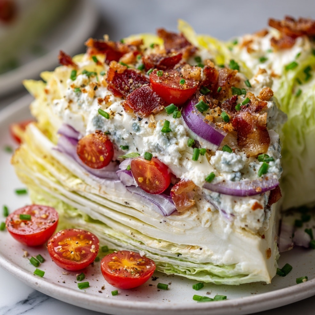 Loaded Wedge Salad with Bacon, Blue Cheese, and Cherry Tomatoes Recipe - Recipe Image
