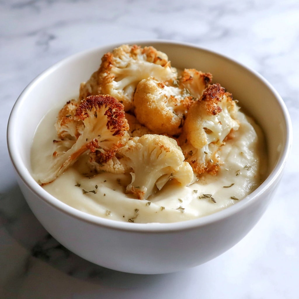 Cheddar Cauliflower and Roasted Garlic Soup Recipe - Recipe Image