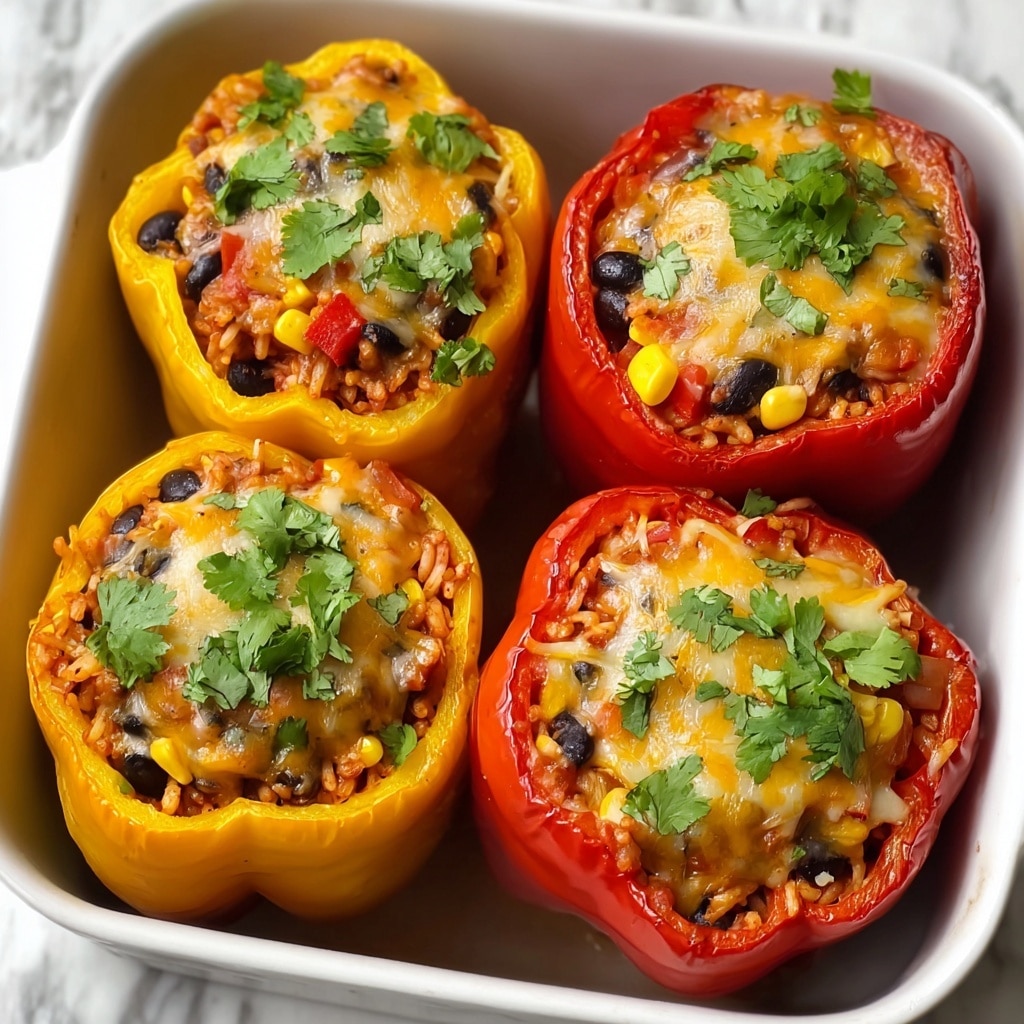 Stuffed Bell Peppers with Melted Cheese Recipe - Recipe Image