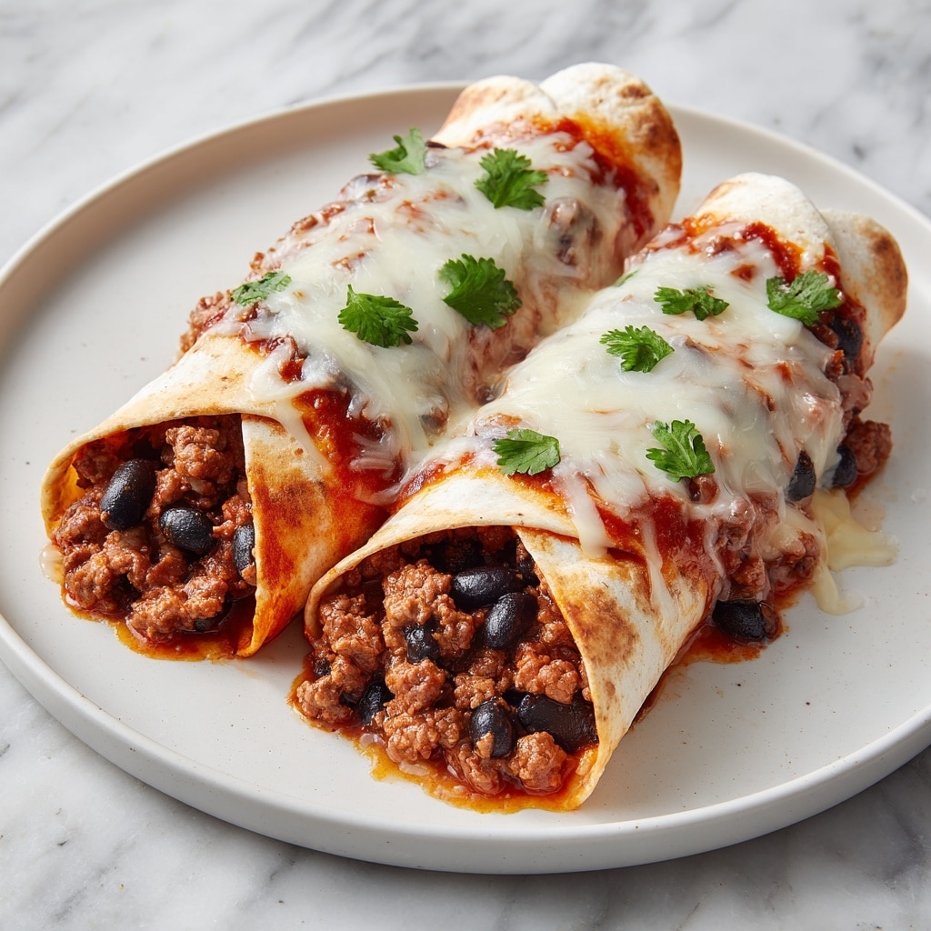 Beef Enchiladas with Spicy Enchilada Sauce and Melty Cheese Recipe