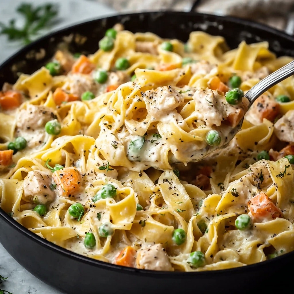 Chicken Pot Pie Noodle Casserole Recipe - Recipe Image