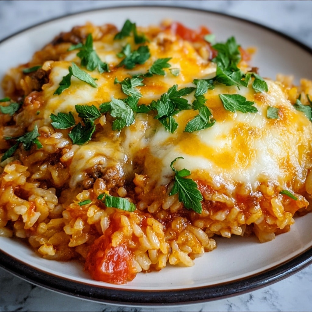 Vegetarian Pizza Casserole with White Beans and Rice Recipe - Recipe Image