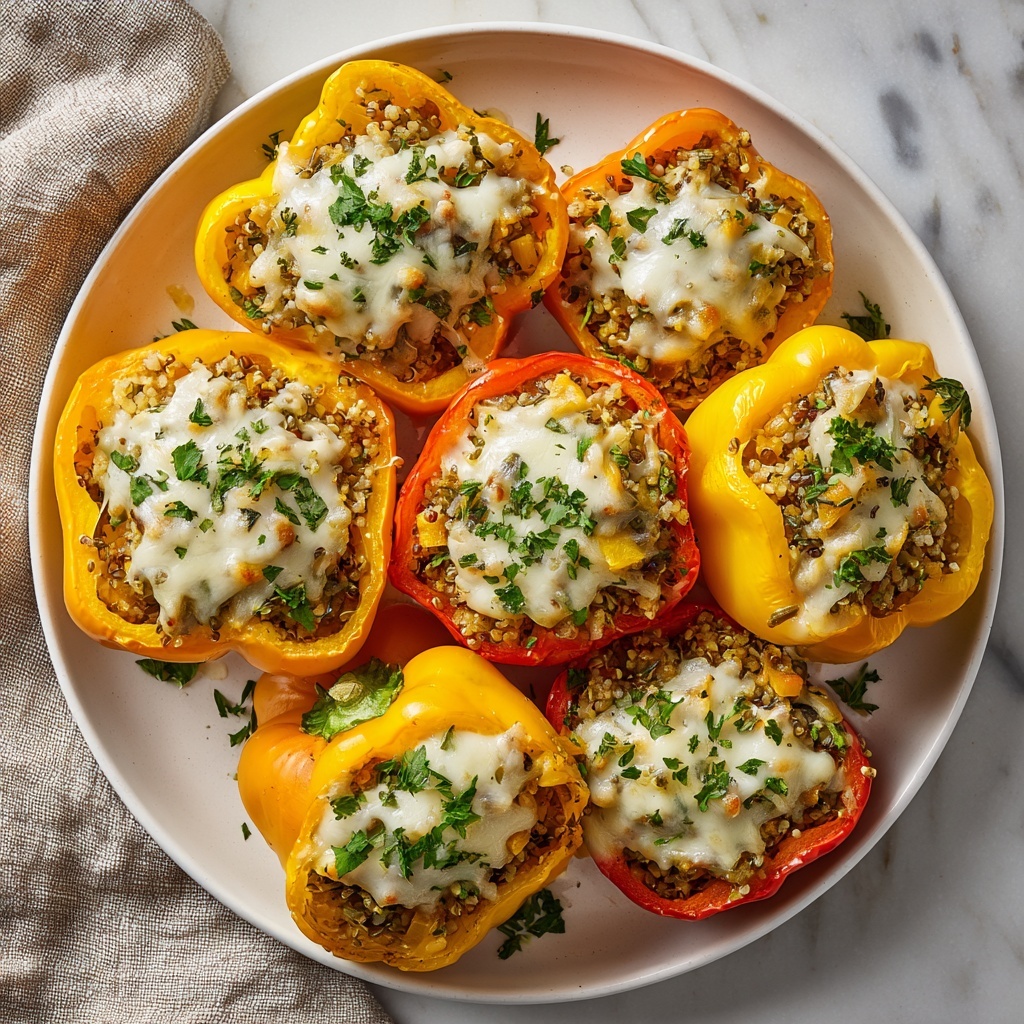 Stuffed Bell Peppers with Ground Beef, Rice, and Spinach Recipe - Recipe Image