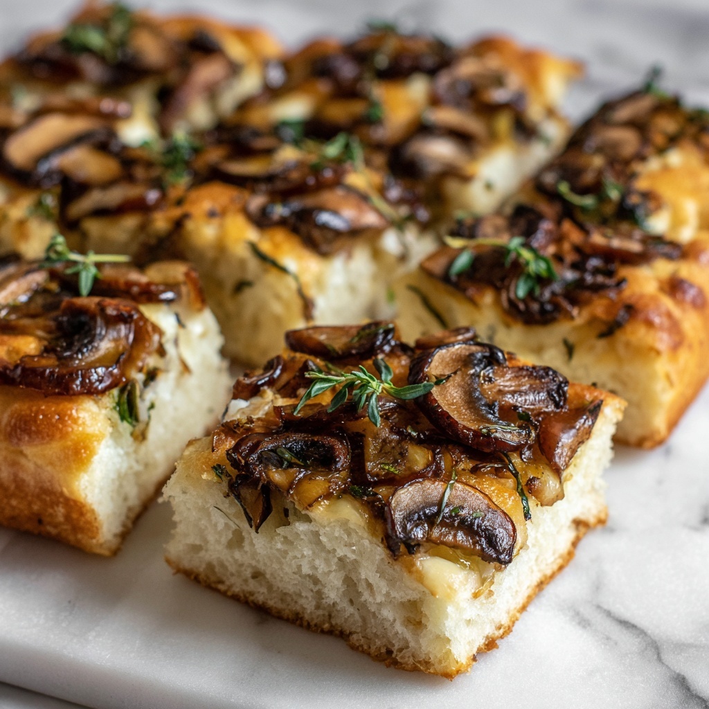Crispy Mushroom Focaccia Recipe - Recipe Image