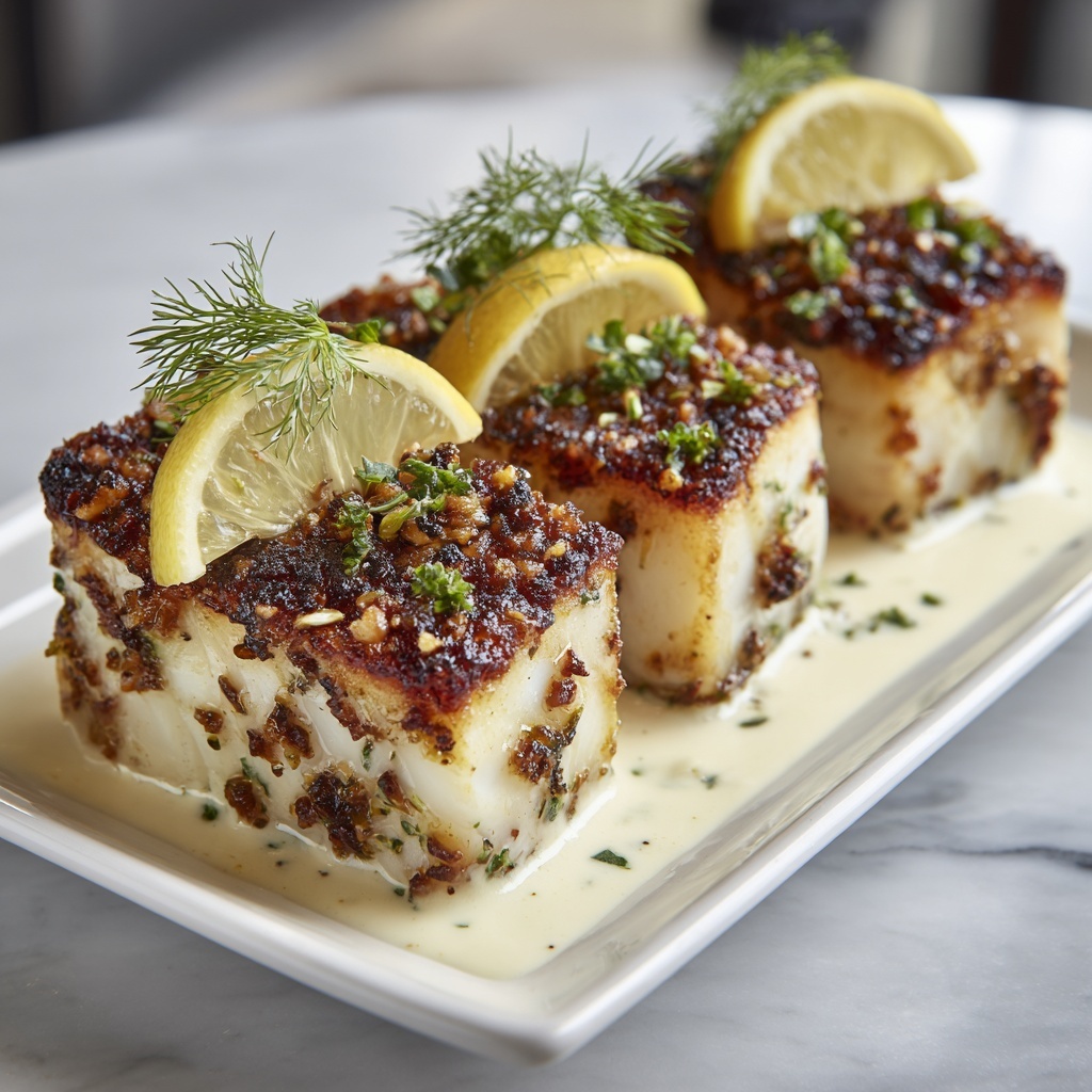 Baked Cod with Lemon-Dill Sauce Recipe - Recipe Image