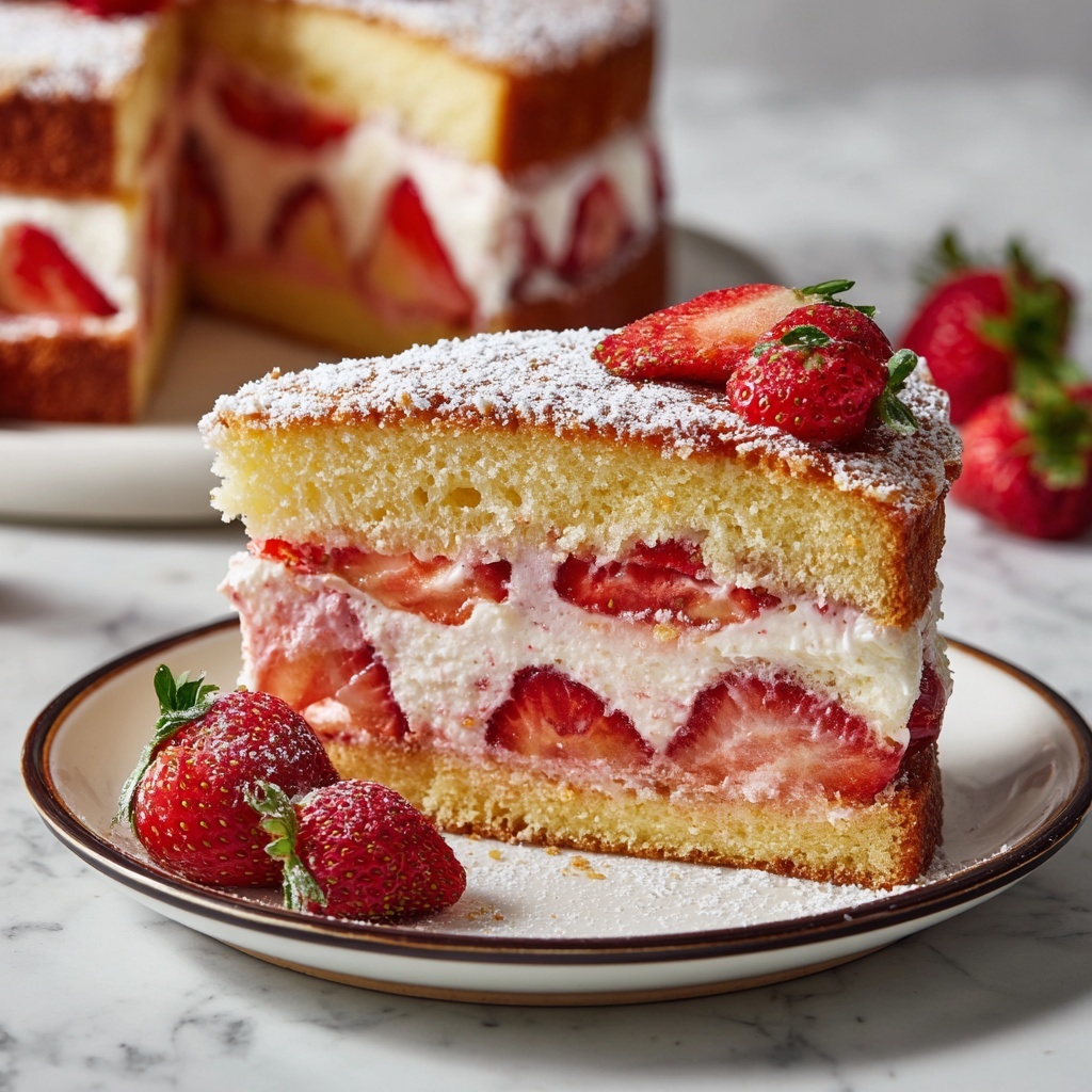 French Strawberry Cake Recipe - Recipe Image