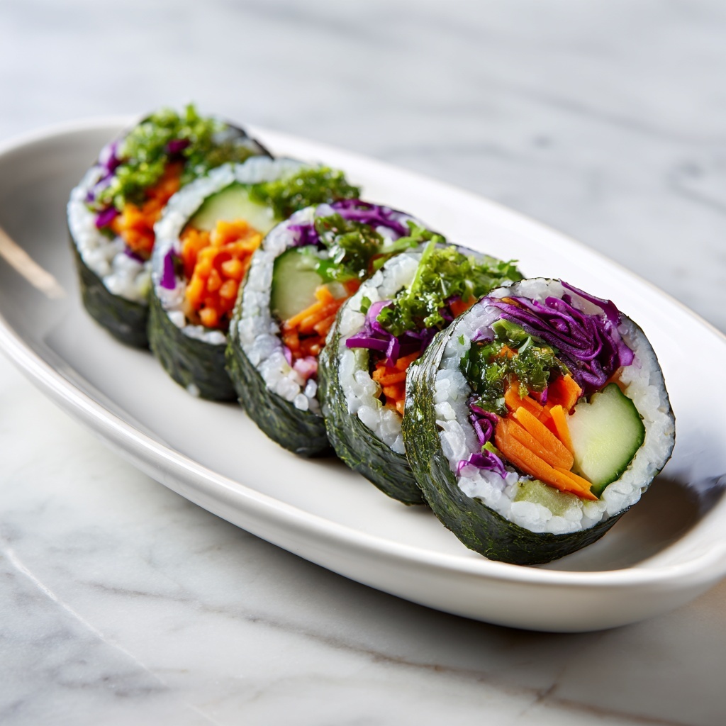 Stuffed Cucumber Veggie Sushi Recipe - Recipe Image