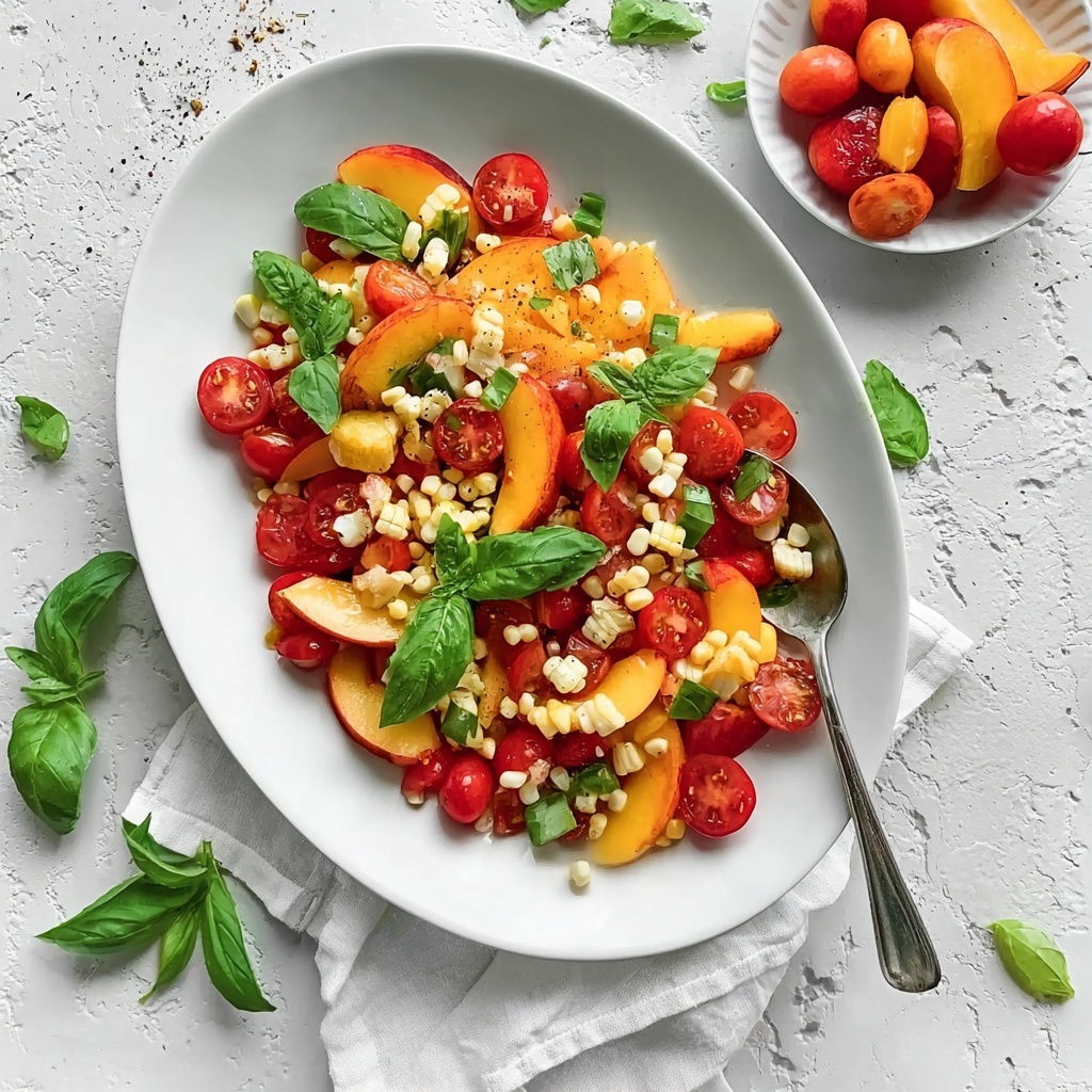 Tomato, Peach, and Corn Salad Recipe - Recipe Image