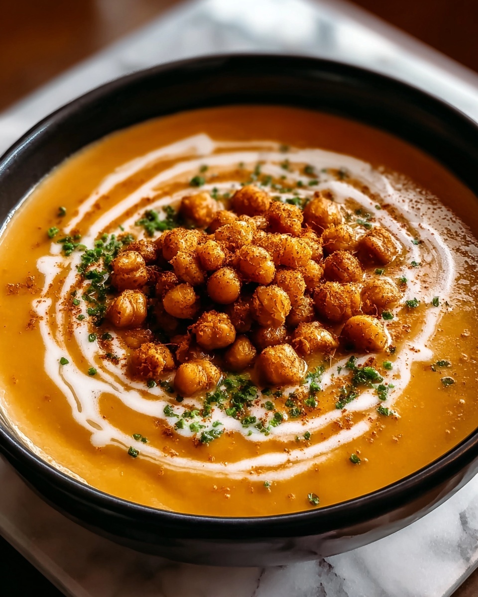 Warm Up with Smoked Gruyere Butternut Squash Soup with Spicy Chickpeas Recipe - Recipe Image