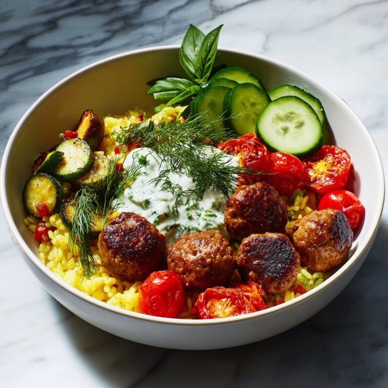 Mediterranean Ground Turkey Meatball Bowl Recipe