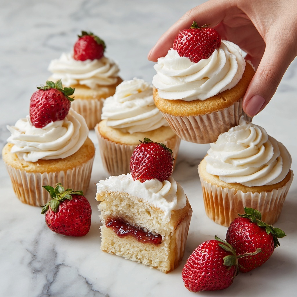 Strawberry Filled Cupcakes Recipe - Recipe Image