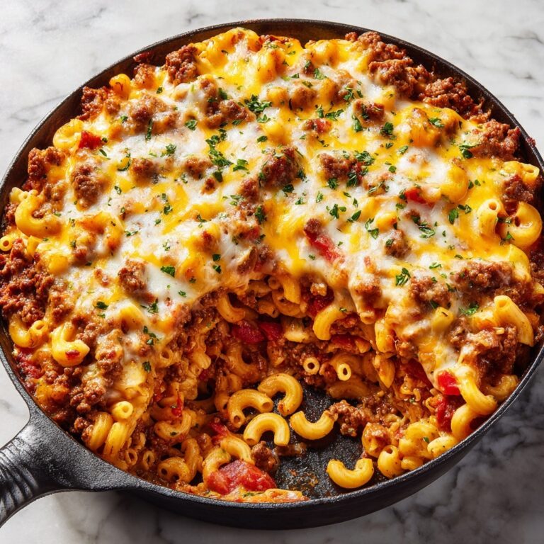 One-Skillet Cheesy Beef and Macaroni Recipe