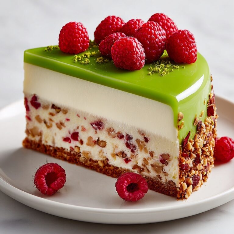 Elegant Pistachio Raspberry Crunch Cheesecake Recipe