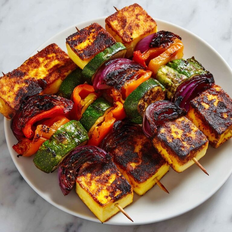 Grilled Greek Halloumi Kebabs Recipe