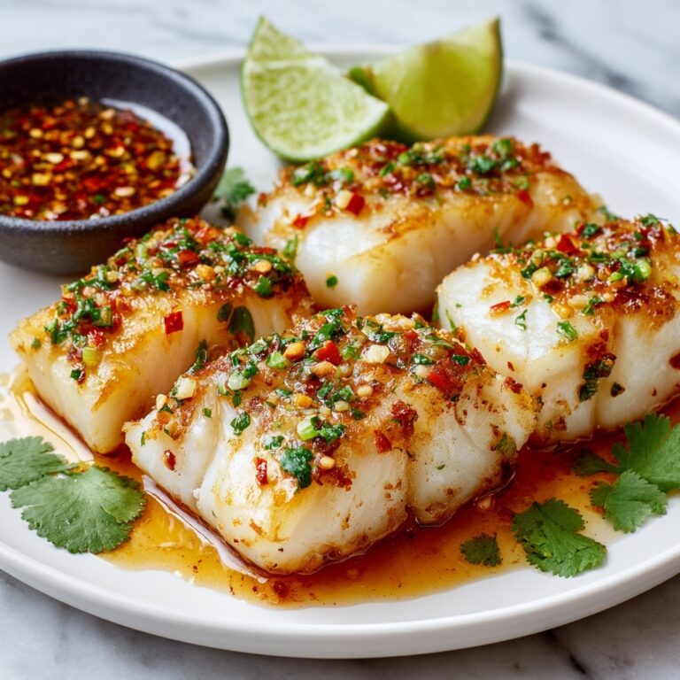 Garlic Butter Cod Strips with Sweet Chili Lime Sauce Recipe
