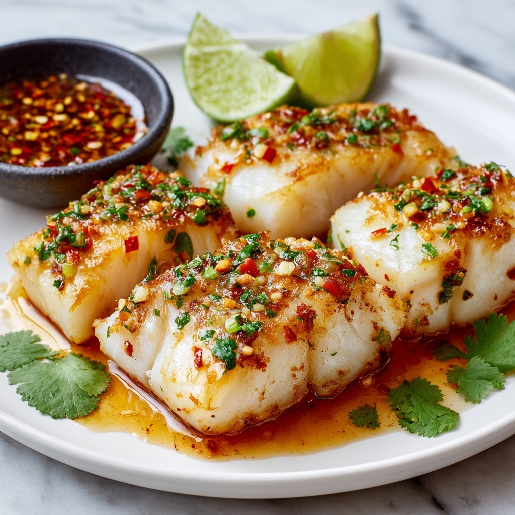 Garlic Butter Cod Strips with Sweet Chili Lime Sauce Recipe - Recipe Image