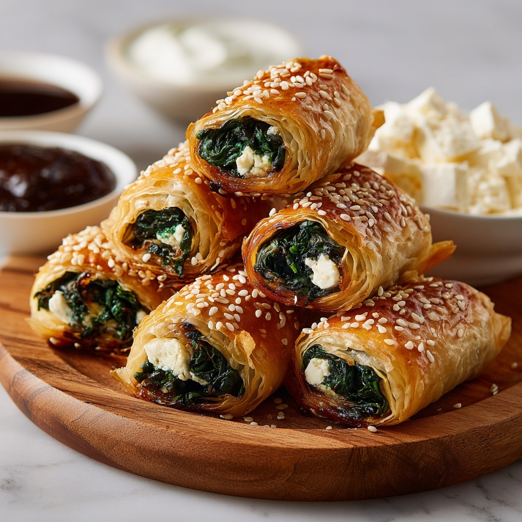 Savory Spinach and Feta Stuffed Puff Pastry Recipe - Recipe Image
