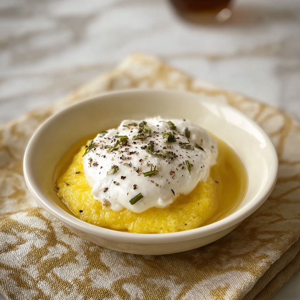 Romanian Polenta with Cheese and Sour Cream Recipe - Recipe Image