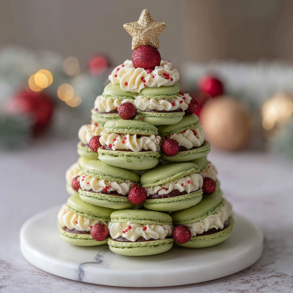 Christmas Tree Cake Macarons Recipe - Recipe Image