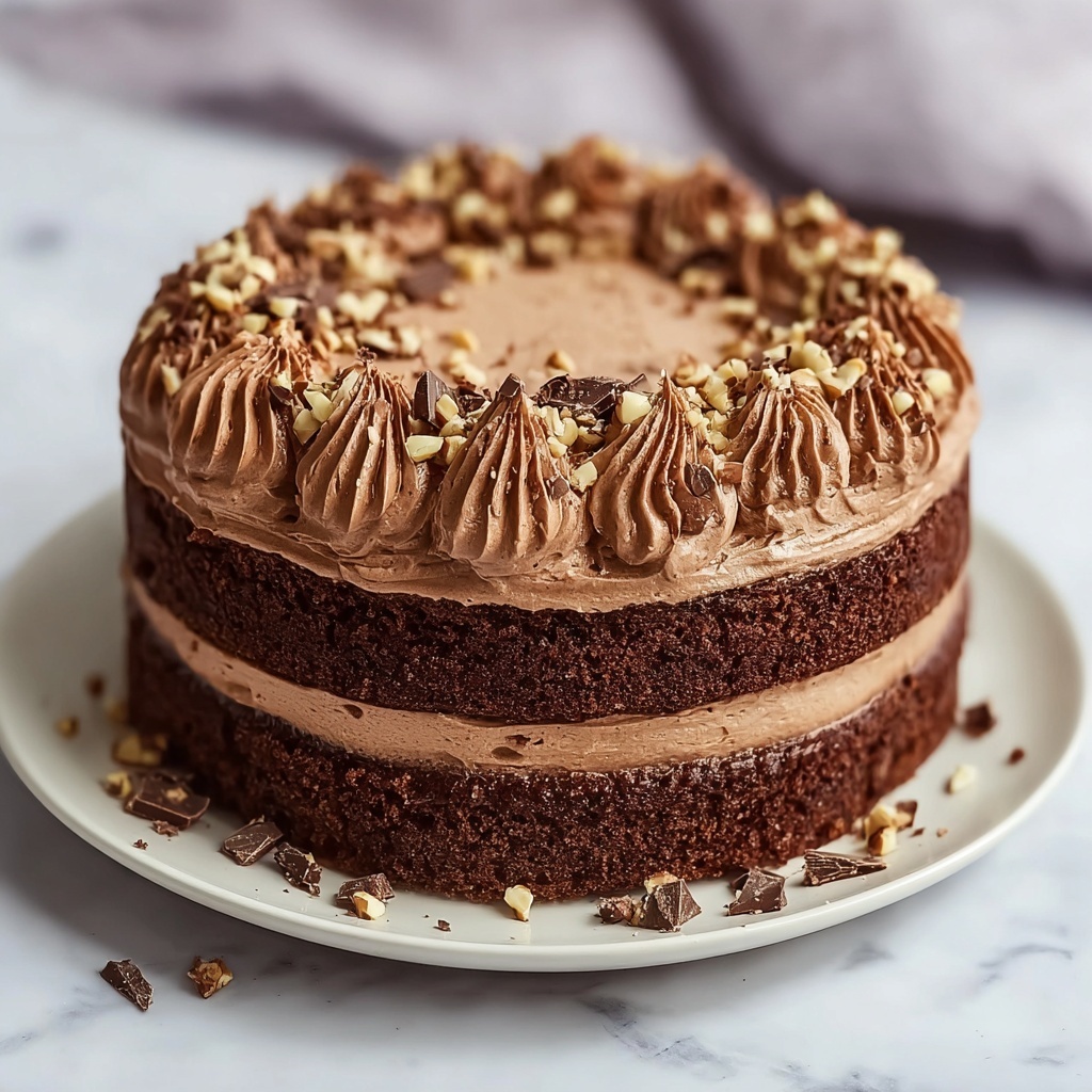 Chocolate Hazelnut Cake with Nutella Frosting Recipe - Recipe Image