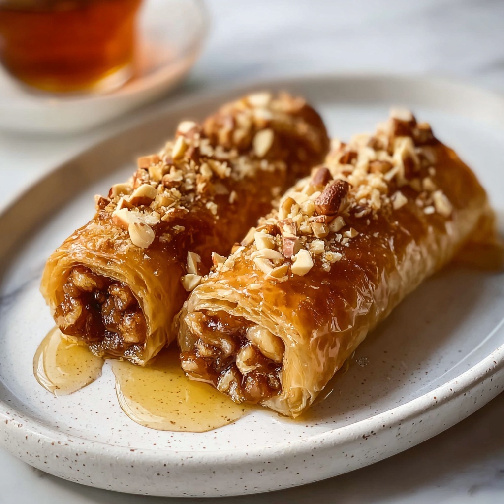 Honey Almond Baklava Rolls Recipe - Recipe Image
