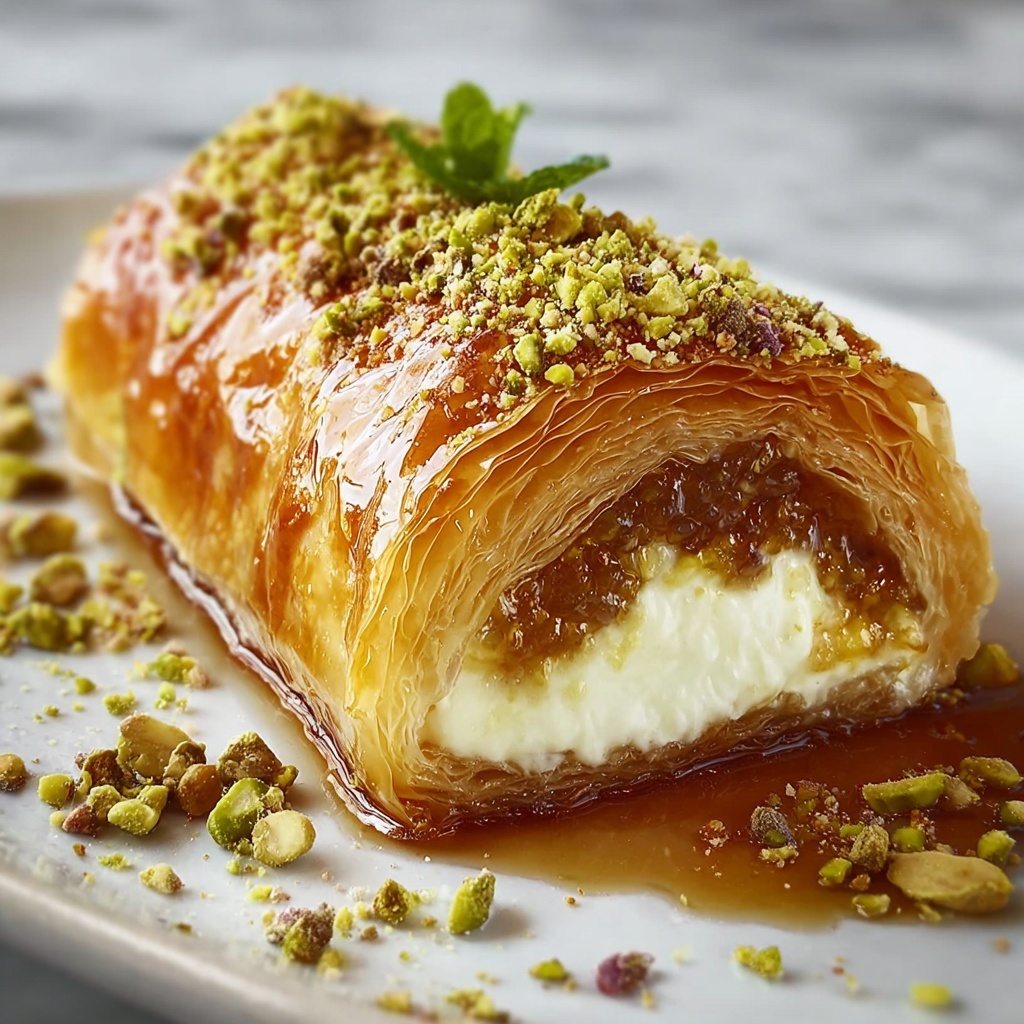 Custard Baklava Roll Recipe - Recipe Image