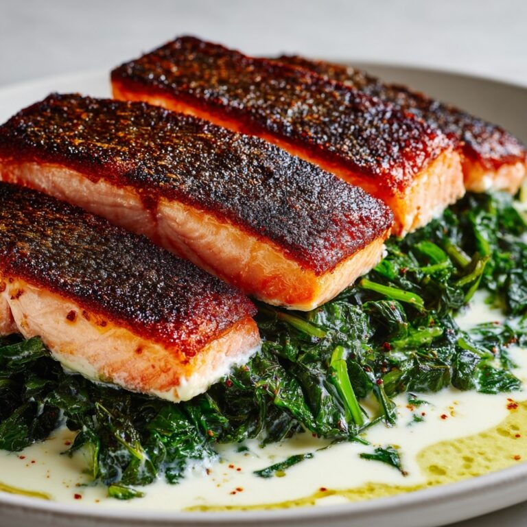 Blackened Salmon Stuffed with Spinach and Parmesan Recipe
