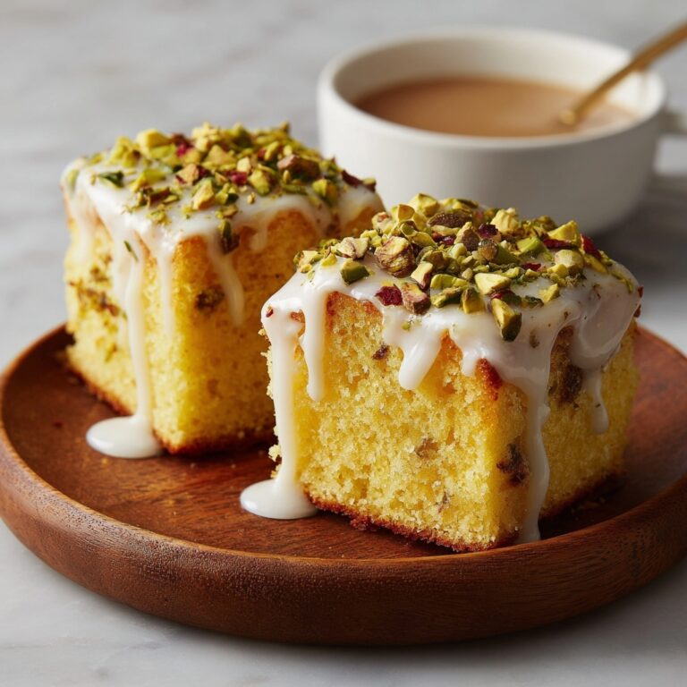 Saffron Pistachio Milk Cake Recipe