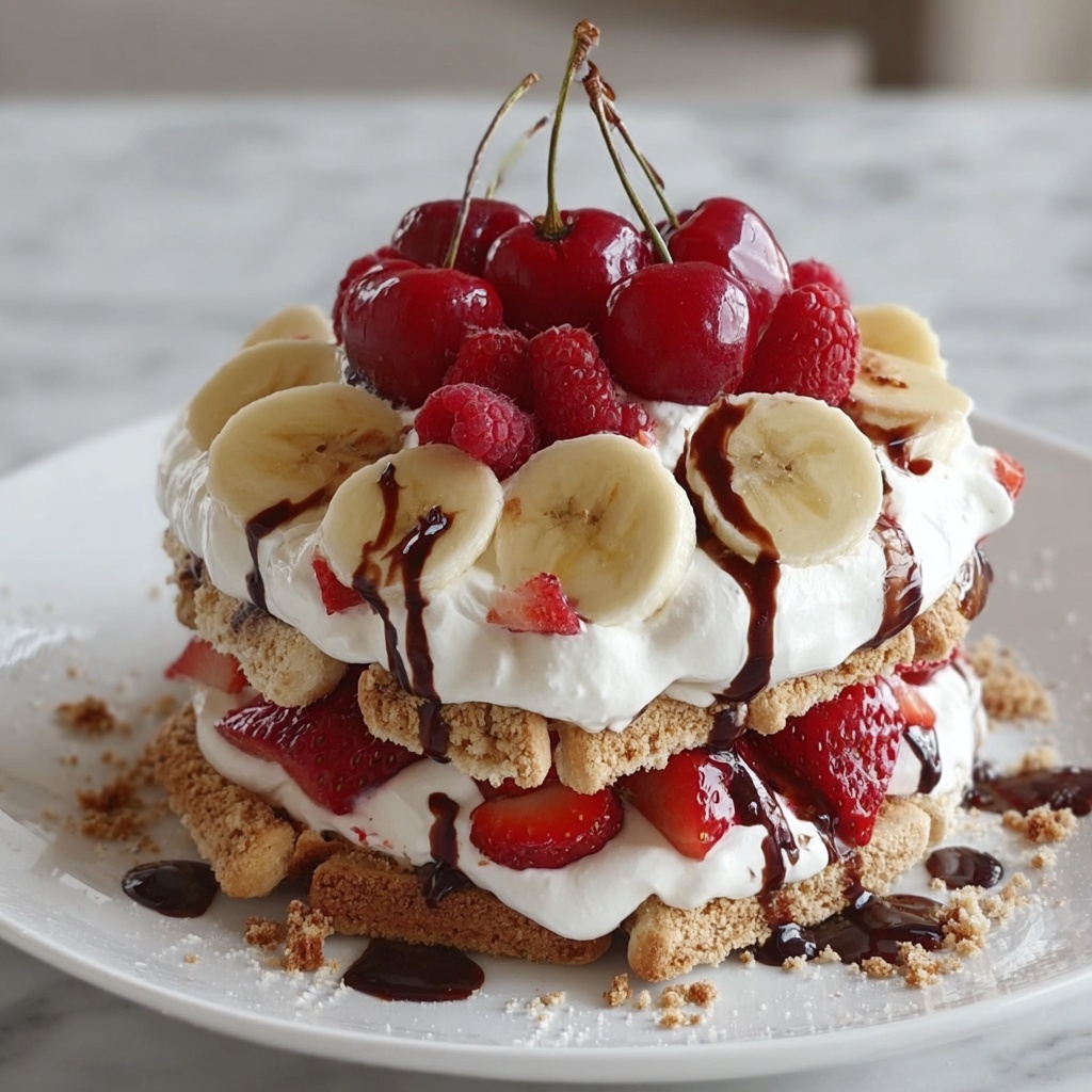 No-Bake Banana Split Cake Recipe - Recipe Image