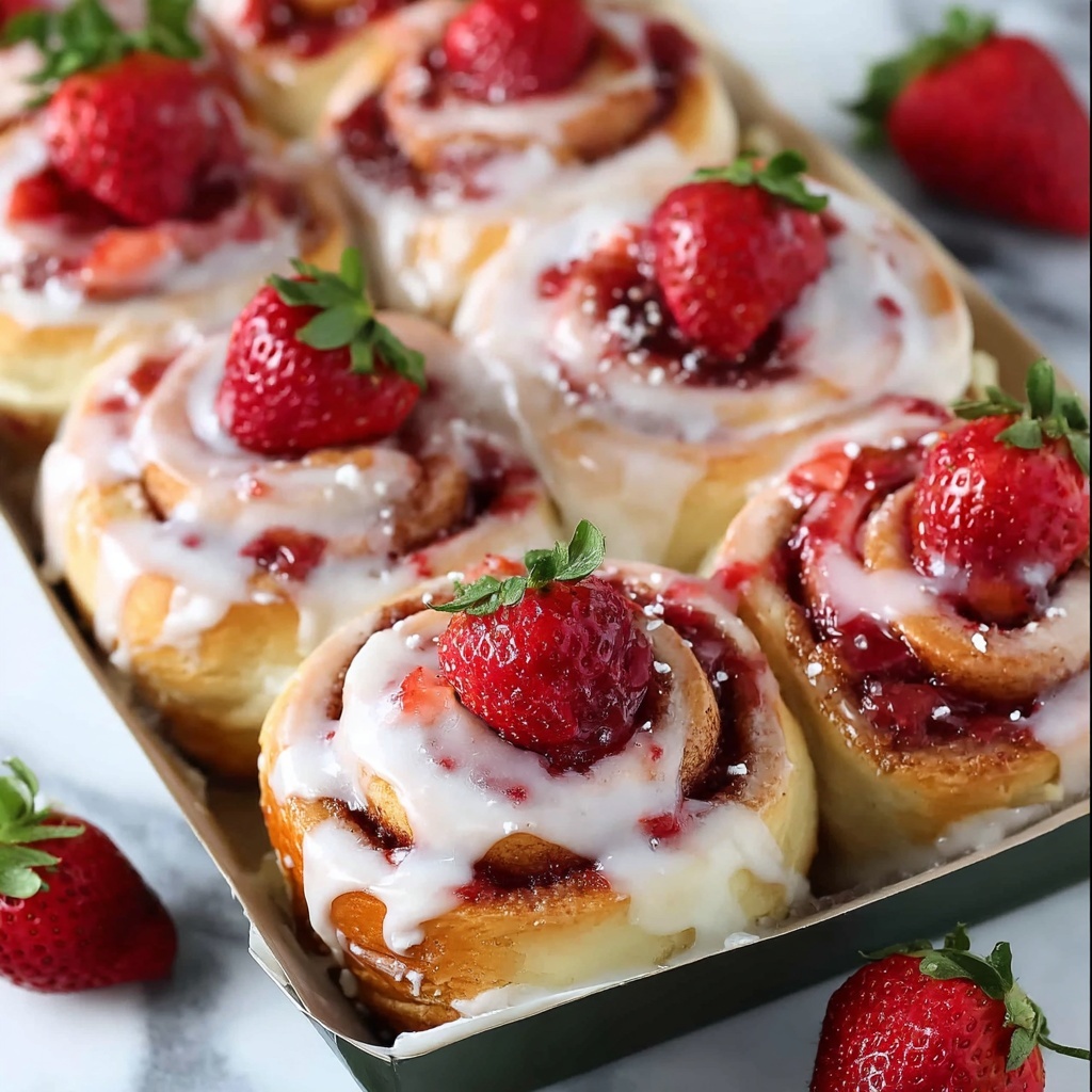 Strawberry Cheesecake Cinnabon Rolls Recipe - Recipe Image