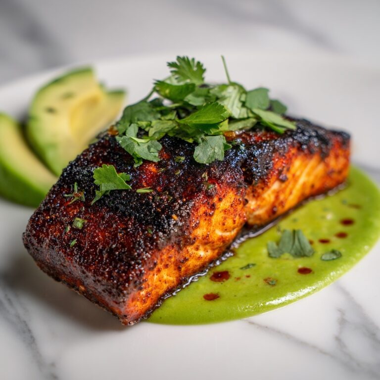 Baked Cajun Salmon with Creamy Avocado Lime Sauce Recipe
