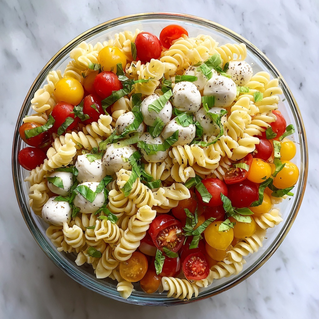 Creamy Caprese Pasta Salad Recipe - Recipe Image