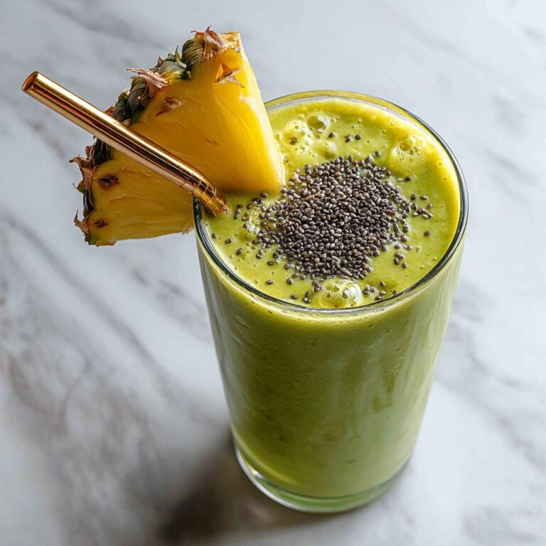 Detox Spinach & Pineapple Smoothie with Ginger and Chia Seeds Recipe