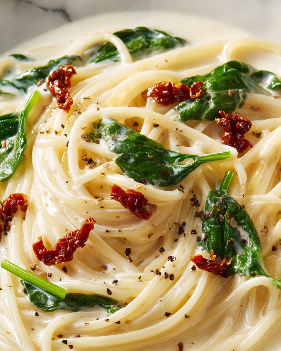 Linguine with Spinach and Sun-Dried Tomato Cream Sauce Recipe - Recipe Image
