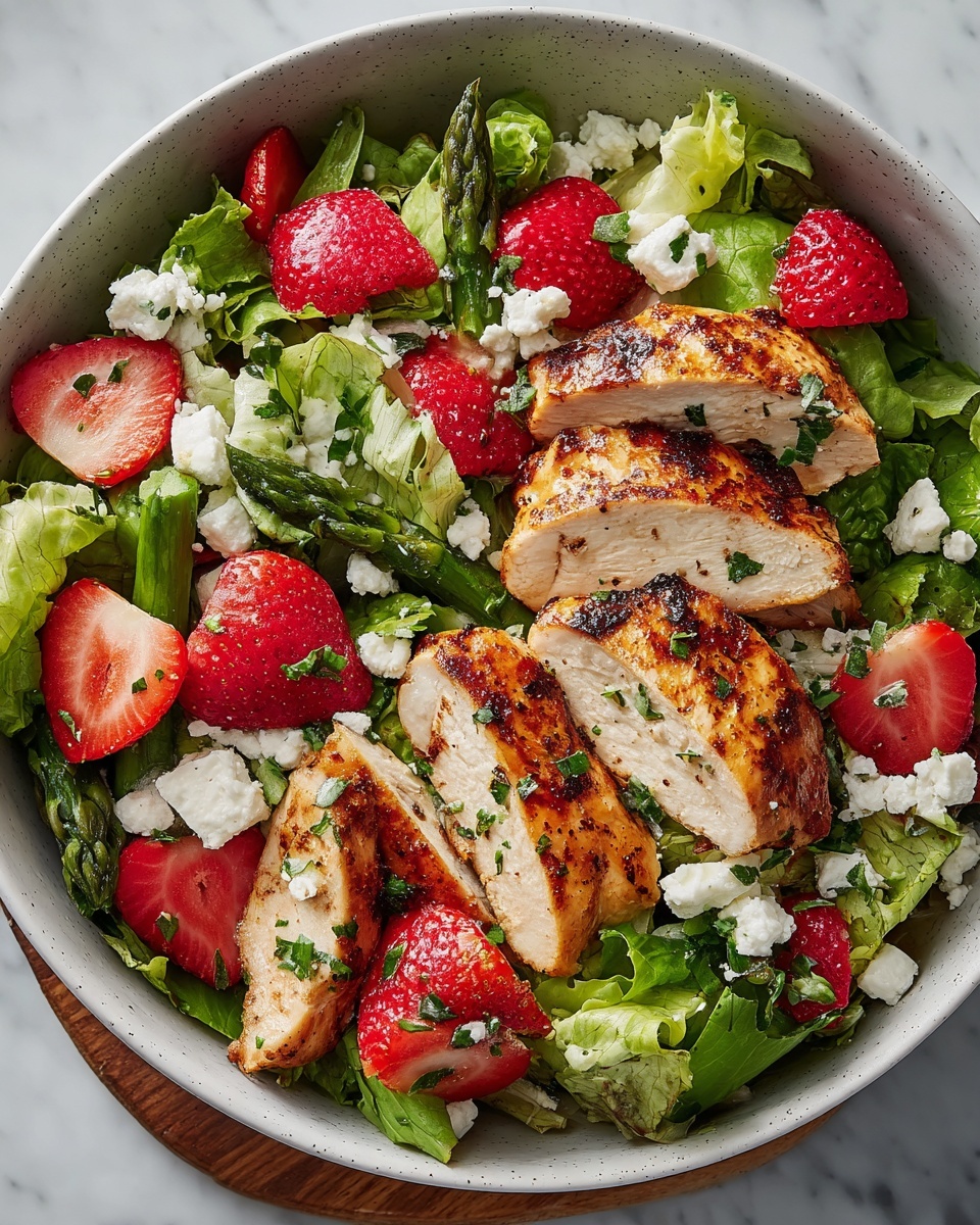 Strawberry Chicken Salad with Mint & Goat Cheese Recipe - Recipe Image