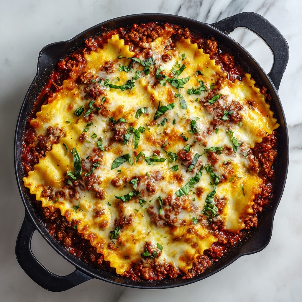 Quick Cast Iron Skillet Lasagna Recipe - Recipe Image