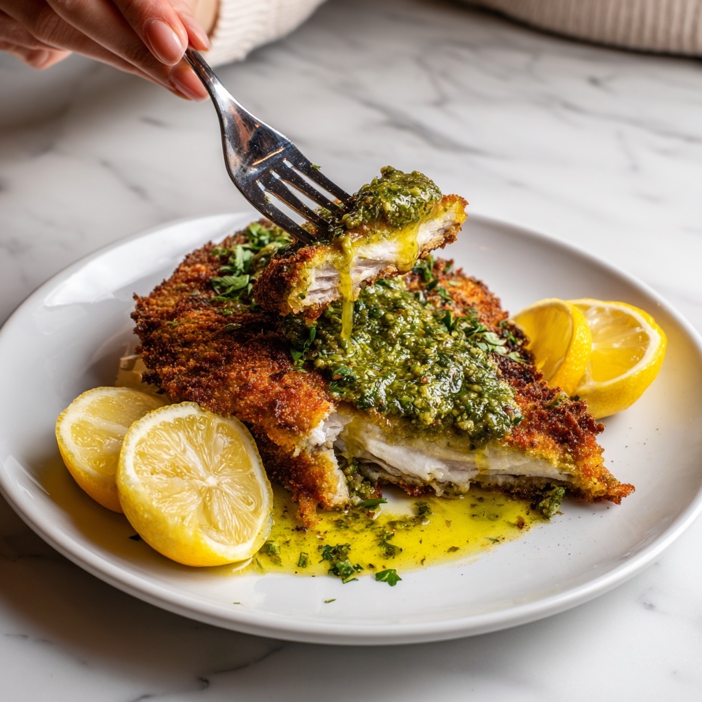 Lemon Marinated Chicken Cutlets with Salmoriglio Sauce Recipe - Recipe Image