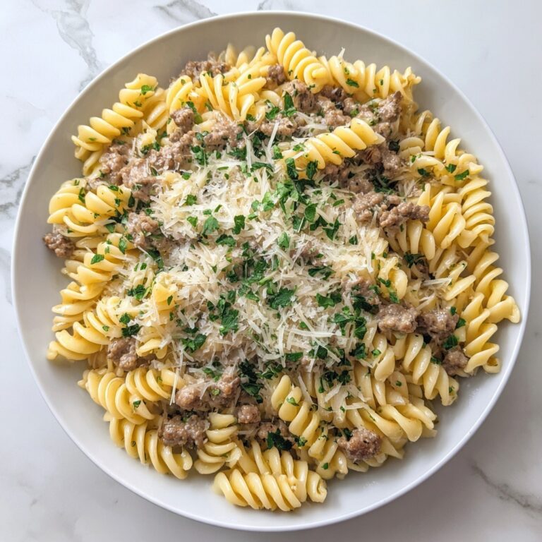 Beef and Rotini in Garlic Parmesan Sauce Recipe
