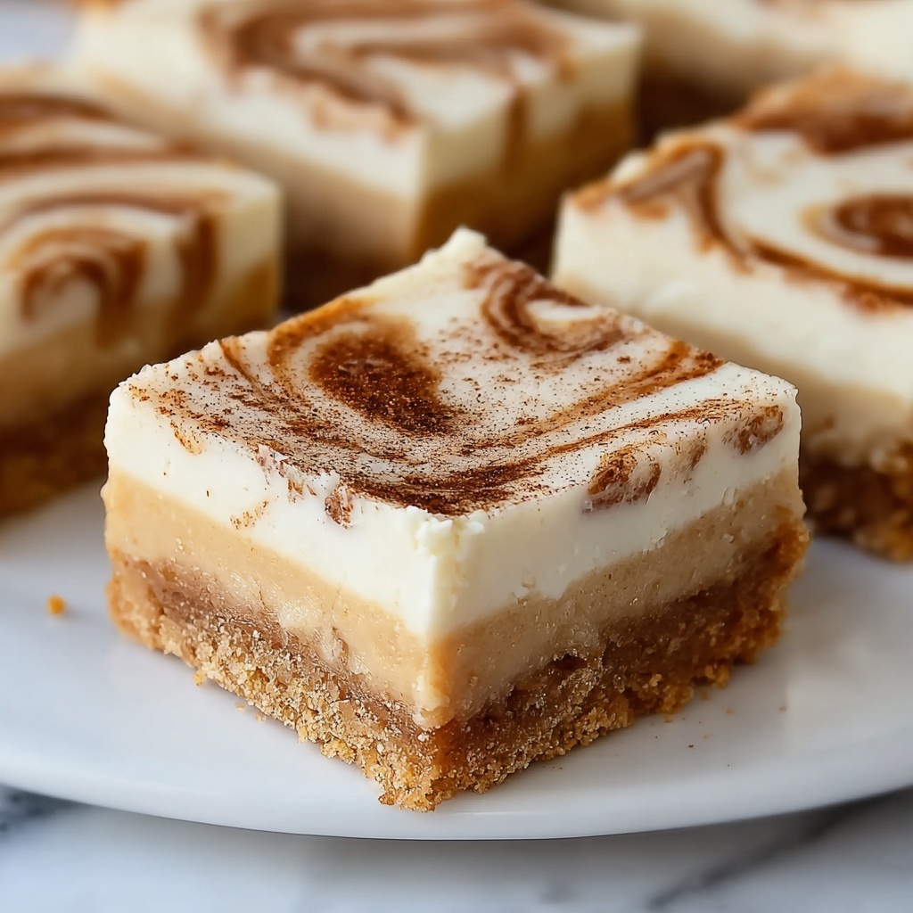 Blender Cinnamon Roll Cheesecake Bars Recipe - Recipe Image