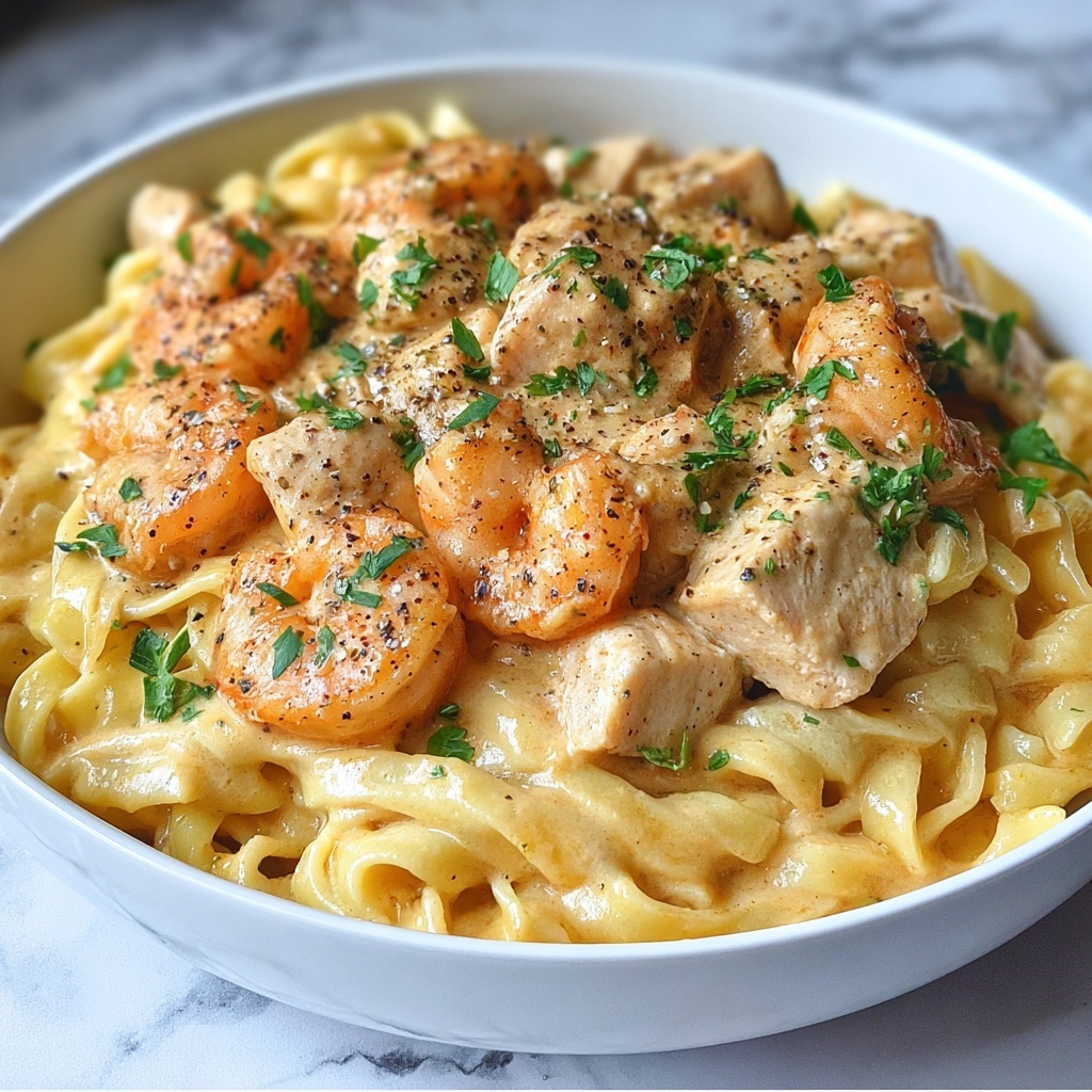 Cajun Chicken and Shrimp Pasta Recipe - Recipe Image