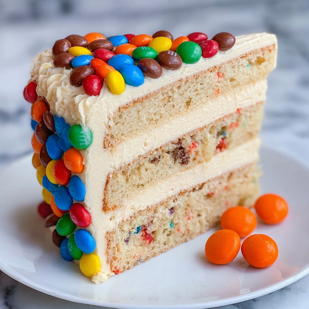 M&M’S Peanut Butter Cake with Peanut Butter Frosting Recipe - Recipe Image