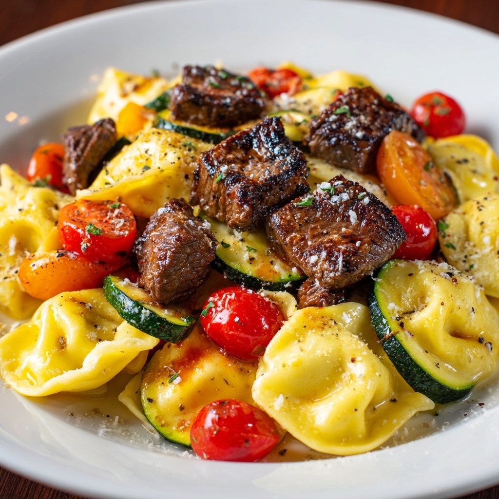 Garlic Parmesan Steak Tortellini Recipe - Recipe Image
