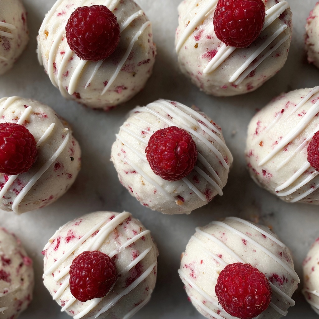 White Chocolate Raspberry Cheesecake Balls Recipe - Recipe Image