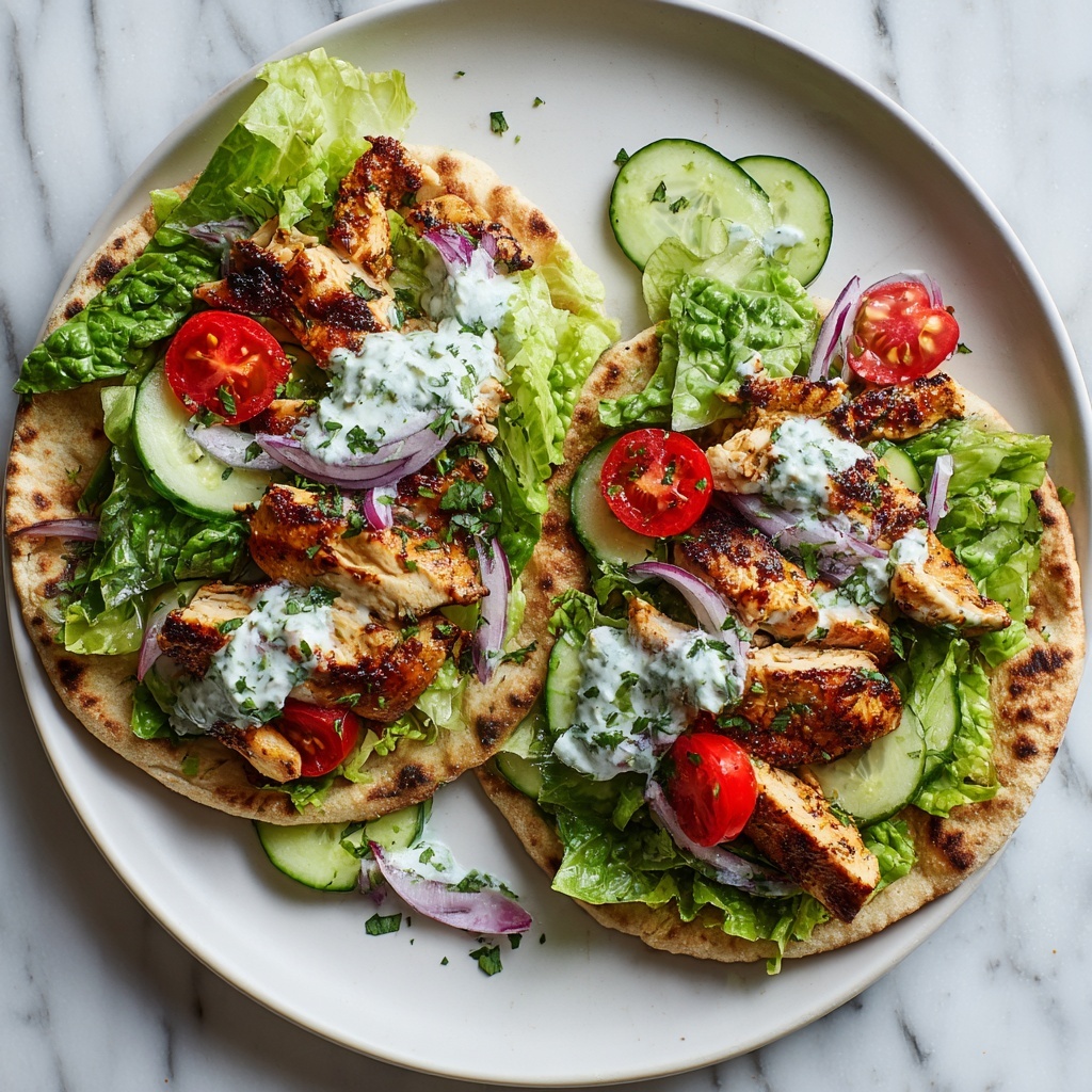 Chicken Pitas with Tzatziki and Fresh Vegetables Recipe - Recipe Image