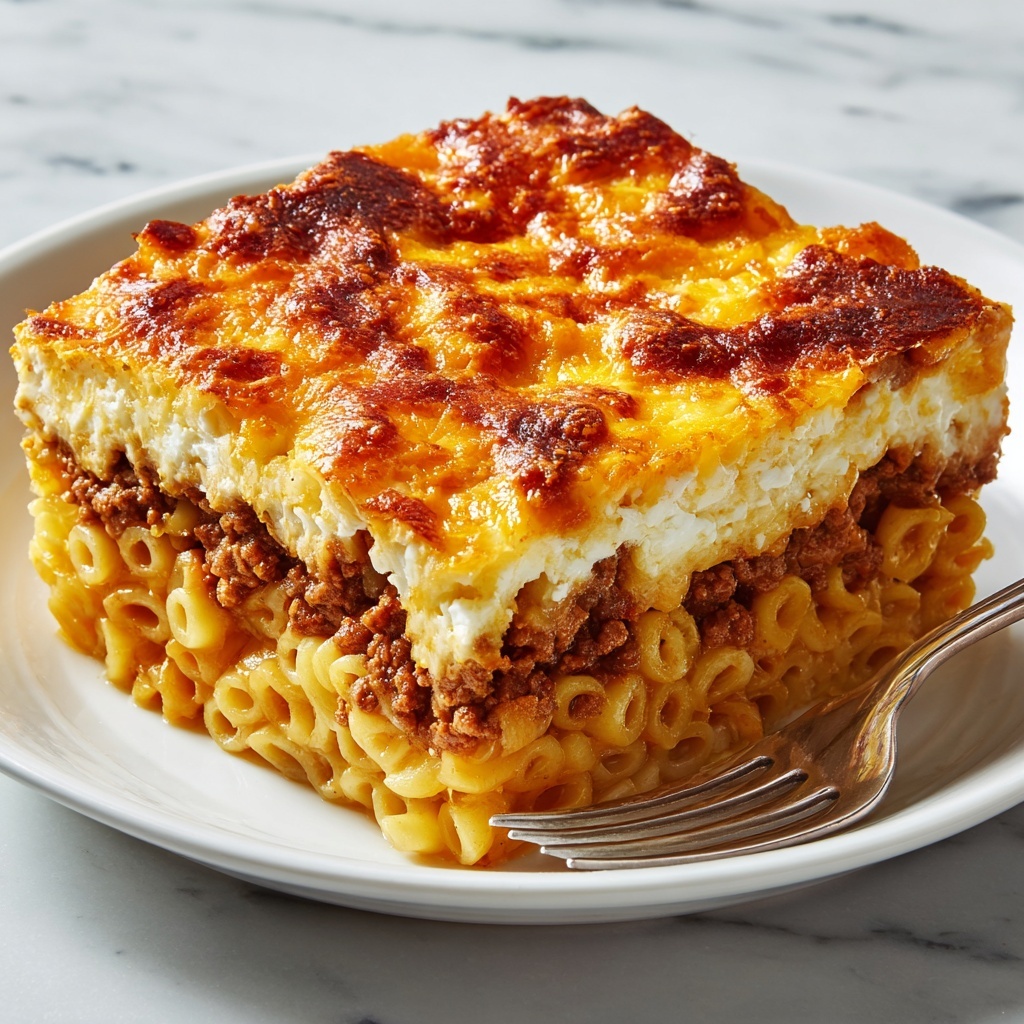 Mac and Cheese Meatloaf Casserole Recipe - Recipe Image