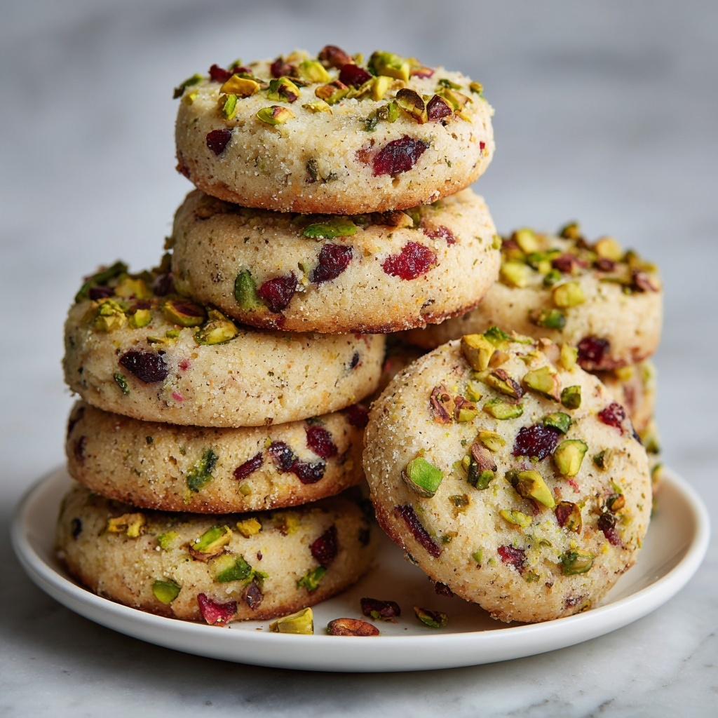 Cranberry Pistachio Shortbread Cookies Recipe - Recipe Image