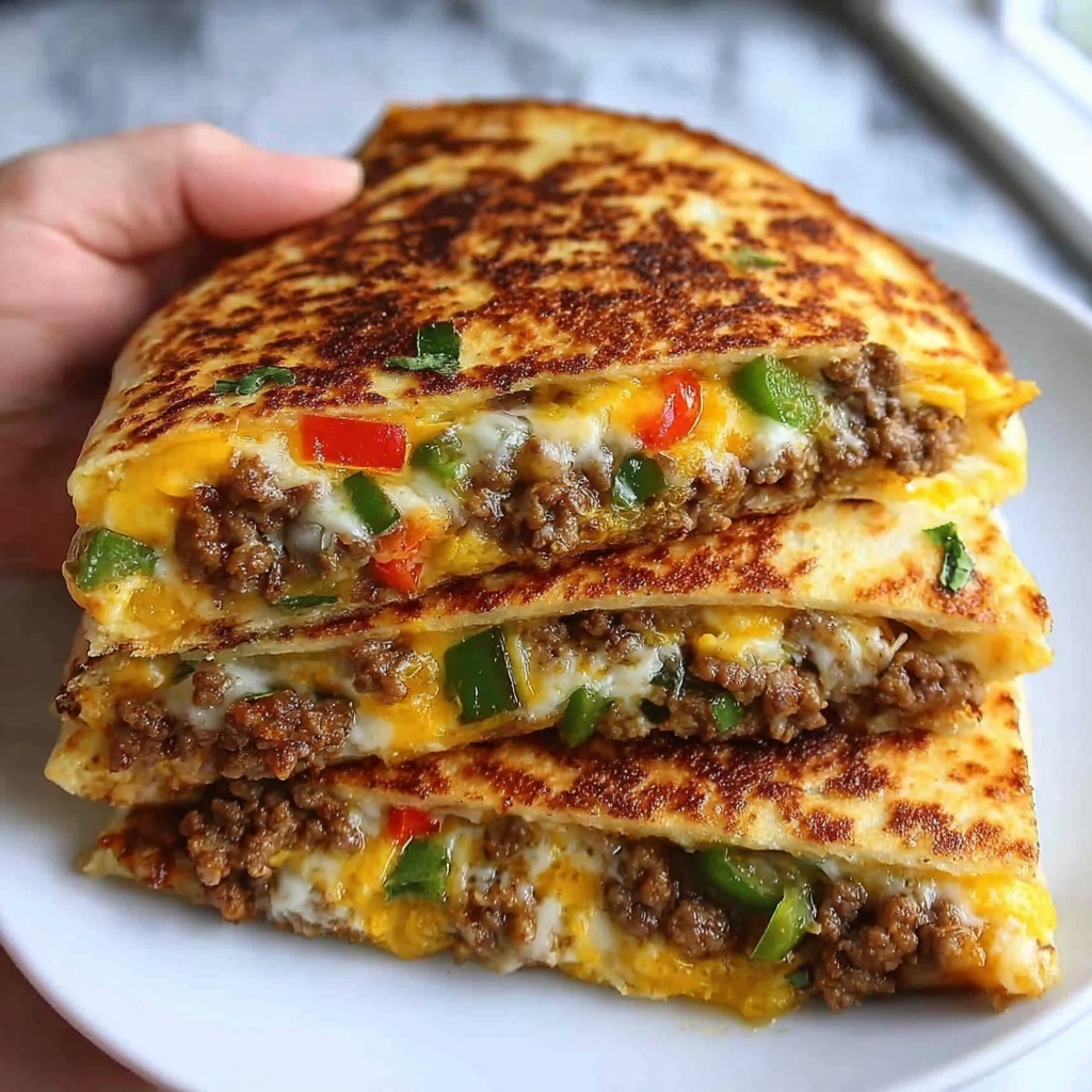 Cheesy Ground Beef Quesadillas in 7 Simple Steps Recipe - Recipe Image